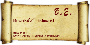 Brankó Edmond névjegykártya